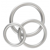 Набор из 3 эрекционных колец под металл Metallic Silicone Cock Ring Set - Orion - в Одинцово купить с доставкой
