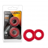 Набор из 2 красных эрекционных колец Stay Hard Donut Rings - Blush Novelties - в Одинцово купить с доставкой