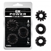 Набор из 3 черных эрекционных колец Gear Up Rings - Chisa - в Одинцово купить с доставкой