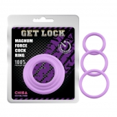Набор из 3 сиреневых эрекционных колец Magnum Force Cock Ring - Chisa - в Одинцово купить с доставкой