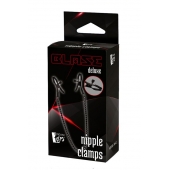 Черные зажимы на соски на цепочке BLAZE DELUXE NIPPLE CLAMPS - Dream Toys - купить с доставкой в Одинцово