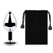 Серебристая анальная пробка с прозрачным стразом - 7,2 см. - Anal Jewelry Plug - купить с доставкой в Одинцово