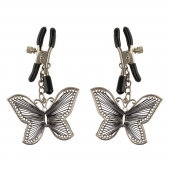 Зажимы на соски с бабочками Butterfly Nipple Clamps - Pipedream - купить с доставкой в Одинцово