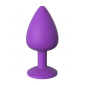 Фиолетовая анальная пробка со стразом Her Little Gem Large Plug - 9,5 см. - Pipedream - купить с доставкой в Одинцово