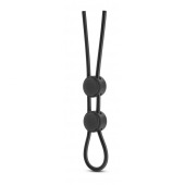 Черное двойное эрекционное лассо Silicone Double Loop Cock Ring - Blush Novelties - в Одинцово купить с доставкой