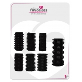 Набор из 7 черных насадок PENIS SLEEVES SET - Dream Toys - в Одинцово купить с доставкой
