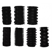 Набор из 7 черных насадок PENIS SLEEVES SET - Dream Toys - в Одинцово купить с доставкой