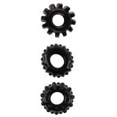 Набор из 3 черных эрекционных колец SET OF 3 COCKRINGS - Dream Toys - в Одинцово купить с доставкой