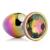 Голографическая анальная втулка с радужным кристаллом - 7,1 см. - Dream Toys - купить с доставкой в Одинцово