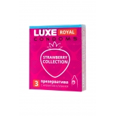 Презервативы с ароматом клубники LUXE Royal Strawberry Collection - 3 шт. - Luxe - купить с доставкой в Одинцово