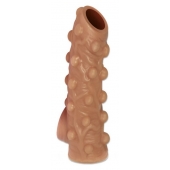 Телесная насадка с бугорками и открытой головкой Nude Sleeve M - 12 см. - KOKOS - в Одинцово купить с доставкой