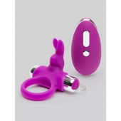 Лиловое виброкольцо с пультом ДУ Remote Control Cock Ring - Happy Rabbit - в Одинцово купить с доставкой