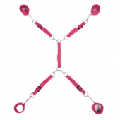 Ярко-розовый набор фиксаций на кровати Classic Bed Spreader - Lux Fetish - купить с доставкой в Одинцово