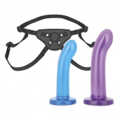 Страпон унисекс Beginners Strap-On с 2 насадками - 15 и 13 см. - Lux Fetish - купить с доставкой в Одинцово