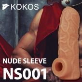 Телесная открытая насадка-реалистик с подхватом мошонки Nude Sleeve S - 10 см. - KOKOS - в Одинцово купить с доставкой