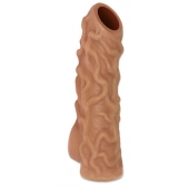 Телесная насадка с венками и открытой головкой Nude Sleeve S - 10 см. - KOKOS - в Одинцово купить с доставкой