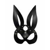 Черная кожаная маска зайки Miss Bunny - БДСМ Арсенал - купить с доставкой в Одинцово