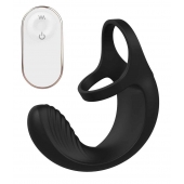Черный анальный стимулятор с эрекционными кольцами Remote Couple Teaser - Dream Toys - в Одинцово купить с доставкой