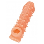 Телесная закрытая насадка с пупырышками Cock Sleeve Size L - 17,6 см. - KOKOS - в Одинцово купить с доставкой