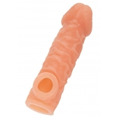 Телесная закрытая насадка с шершавой головкой Cock Sleeve Size L - 17,6 см. - KOKOS - в Одинцово купить с доставкой