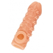 Телесная закрытая насадка с пучками шишечек Cock Sleeve Size S - 13,8 см. - KOKOS - в Одинцово купить с доставкой