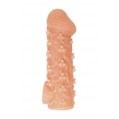 Телесная закрытая насадка с пучками шишечек Cock Sleeve Size M - 15,6 см. - KOKOS - в Одинцово купить с доставкой