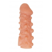 Телесная закрытая насадка с шариками Cock Sleeve Size S - 13,8 см. - KOKOS - в Одинцово купить с доставкой