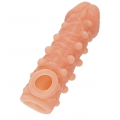 Телесная закрытая насадка с шариками Cock Sleeve Size S - 13,8 см. - KOKOS - в Одинцово купить с доставкой