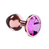 Пробка цвета розового золота с лиловым кристаллом Diamond Quartz Shine L - 8,3 см. - Lola Games - купить с доставкой в Одинцово