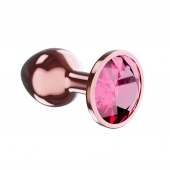 Пробка цвета розового золота с малиновым кристаллом Diamond Ruby Shine L - 8,3 см. - Lola Games - купить с доставкой в Одинцово