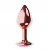 Пробка цвета розового золота с малиновым кристаллом Diamond Ruby Shine L - 8,3 см. - Lola Games - купить с доставкой в Одинцово