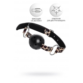 Черный кляп-шар на леопардовых ремешках Anonymo - ToyFa - купить с доставкой в Одинцово