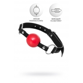 Красный кляп-шар на черных ремешках Anonymo - ToyFa - купить с доставкой в Одинцово