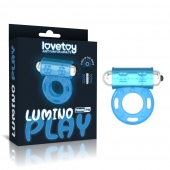 Голубое, светящееся в темноте эрекционное виброкольцо Lumino Play Vibrating Penis Ring - Lovetoy - в Одинцово купить с доставкой