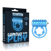 Голубое, светящееся в темноте виброкольцо Lumino Play Vibrating Penis Ring - Lovetoy - в Одинцово купить с доставкой