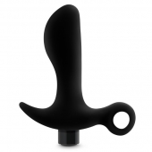 Черный анальный вибратор Silicone Vibrating Prostate Massager 01 - 10,8 см. - Blush Novelties - в Одинцово купить с доставкой