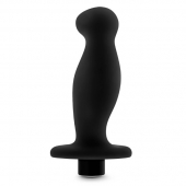 Черный анальный вибромассажёр Silicone Vibrating Prostate Massager 02 - 10,8 см. - Blush Novelties - в Одинцово купить с доставкой