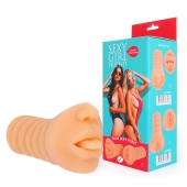 Телесный мастурбатор-ротик с высунутым язычком - Bior toys - в Одинцово купить с доставкой