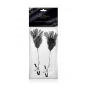 Зажимы для сосков с черными перьями Sweet Caress Feather Nipple Clumps - Sweet Caress - купить с доставкой в Одинцово
