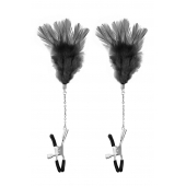 Зажимы для сосков с черными перьями Sweet Caress Feather Nipple Clumps - Sweet Caress - купить с доставкой в Одинцово
