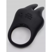 Черное эрекционное виброкольцо Sensation Rechargeable Vibrating Rabbit Love Ring - Fifty Shades of Grey - в Одинцово купить с доставкой