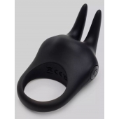 Черное эрекционное виброкольцо Sensation Rechargeable Vibrating Rabbit Love Ring - Fifty Shades of Grey - в Одинцово купить с доставкой