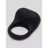 Черное эрекционное виброкольцо Sensation Rechargeable Vibrating Love Ring - Fifty Shades of Grey - в Одинцово купить с доставкой