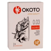 Тонкие презервативы OKOTO Thin Extra Soft - 3 шт. - Sitabella - купить с доставкой в Одинцово