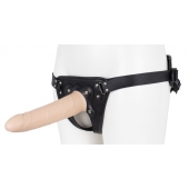 Пустотелый страпон Harness CLASSIC с бандажом - 19,5 см. - LOVETOY (А-Полимер) - купить с доставкой в Одинцово