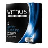 Презервативы VITALIS PREMIUM delay   cooling с охлаждающим эффектом - 3 шт. - Vitalis - купить с доставкой в Одинцово
