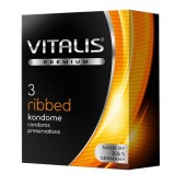 Ребристые презервативы VITALIS PREMIUM ribbed - 3 шт. - Vitalis - купить с доставкой в Одинцово