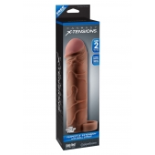 Коричневая насадка с кольцом Perfect 2 Extension with Ball Strap - 19 см. - Pipedream - в Одинцово купить с доставкой