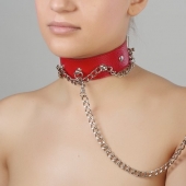 Красный ошейник из натуральной кожи - Sitabella - купить с доставкой в Одинцово