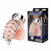 Серебристая клетка для члена Urethral Play Cage - BlueLine - купить с доставкой в Одинцово